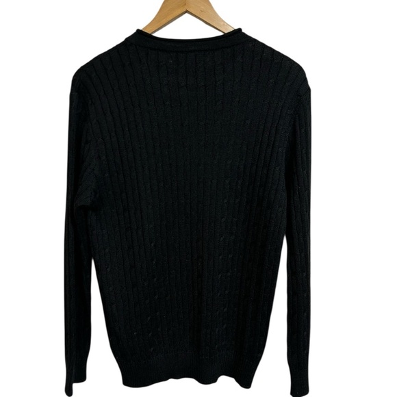 Peruvian Link Black Alpaca Wool Cable Knit Sweater Size S 100% Alpaca - Picture 2 of 4